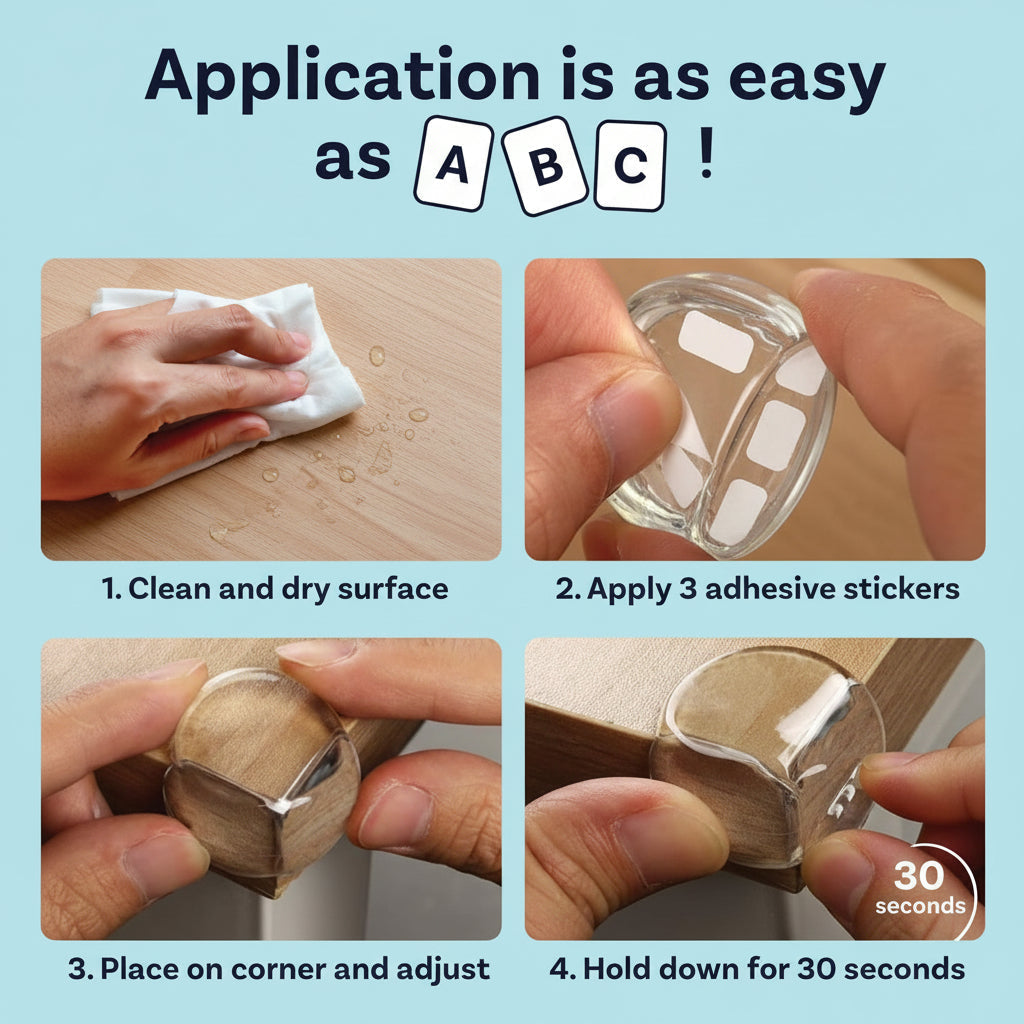 Clear PVC Corner Protectors For Child Safety On Table Edges | Temsk