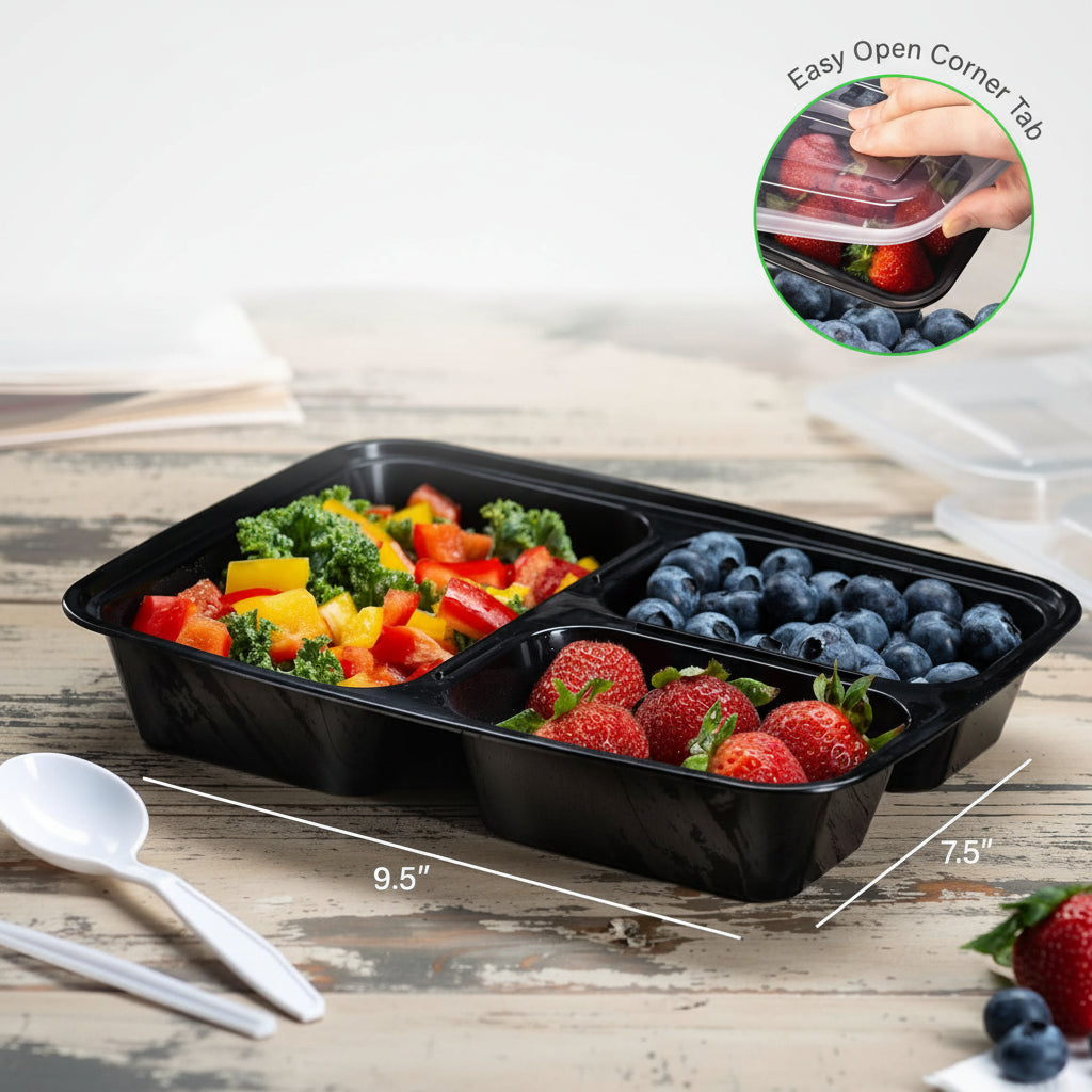 BentoForge Three Compartment Bento Box For Structured Meals | Temsk