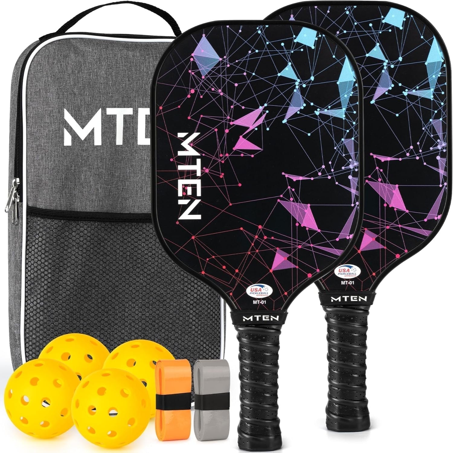 Lightweight Fiberglass Pickleball Paddle Set With Balls | Temsk
