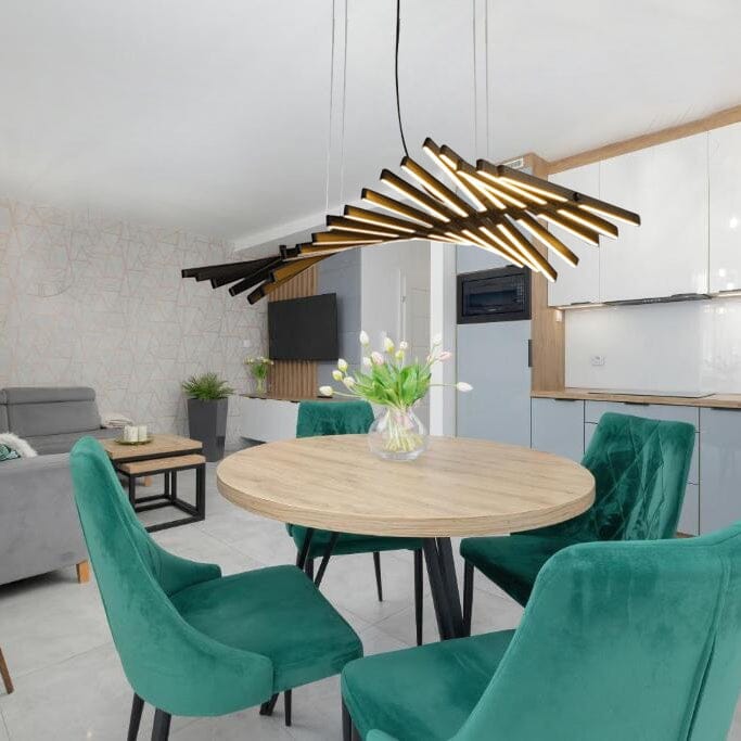 LatticeChord Chandelier Aluminum Modern Pendant With Remote And 40 E26/E27 Sockets | Temsk