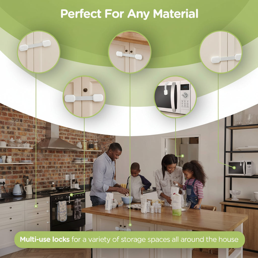 Adhesive Cabinet Locks For Childproofing Drawers And Doors | Temsk