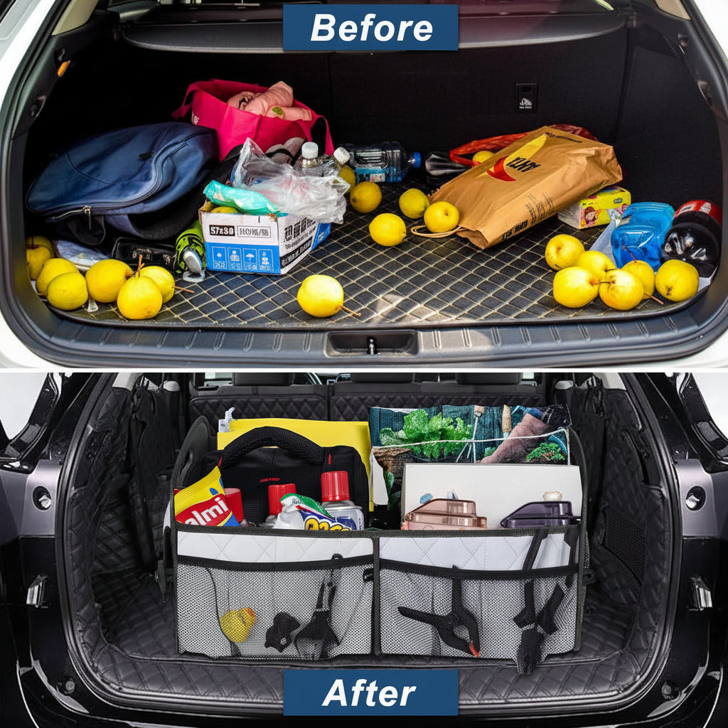 Foldable Car Trunk Storage Organizer With Waterproof Fabric And 50L Capacity | Temsk
