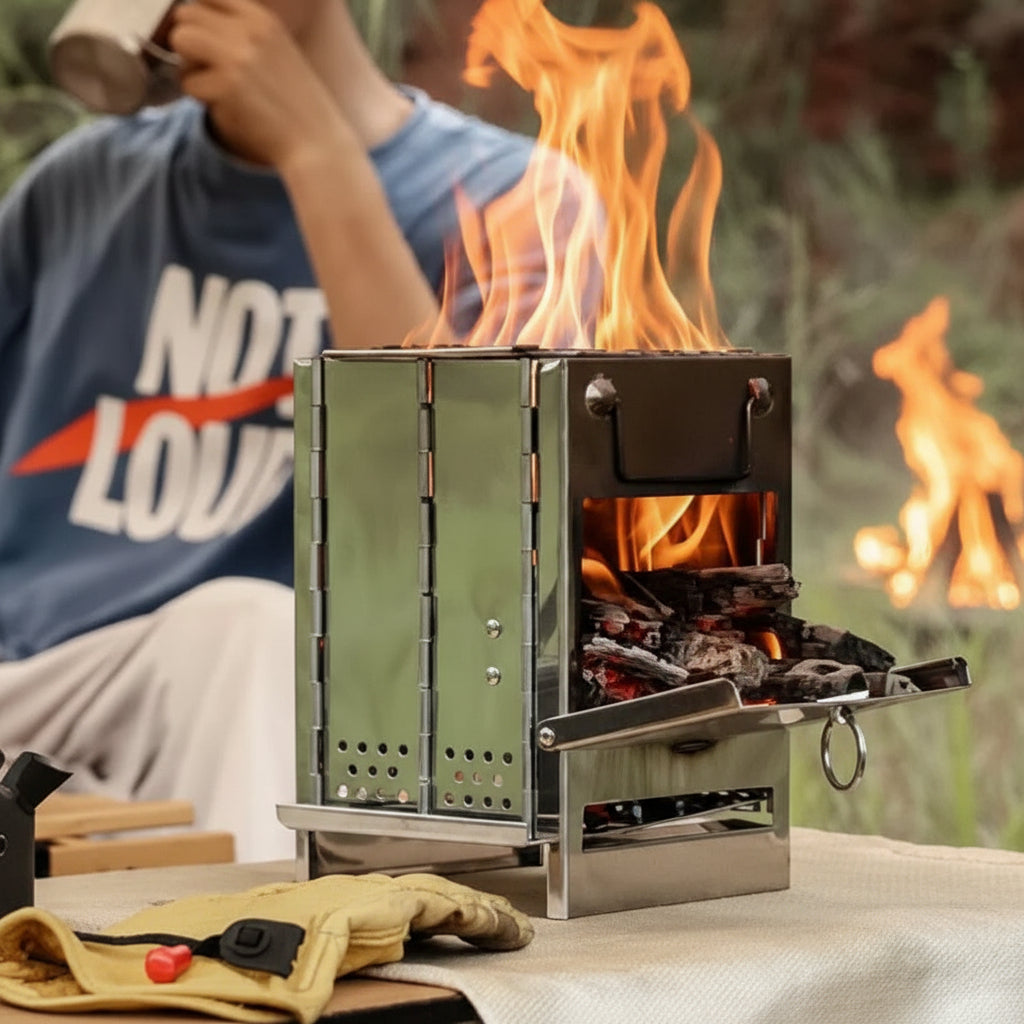 TrailNova Portable Stainless Steel Camping Stove for Outdoor Kitchen | Temsk