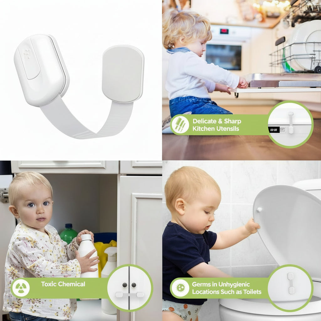 Adhesive Cabinet Locks For Childproofing Drawers And Doors | Temsk
