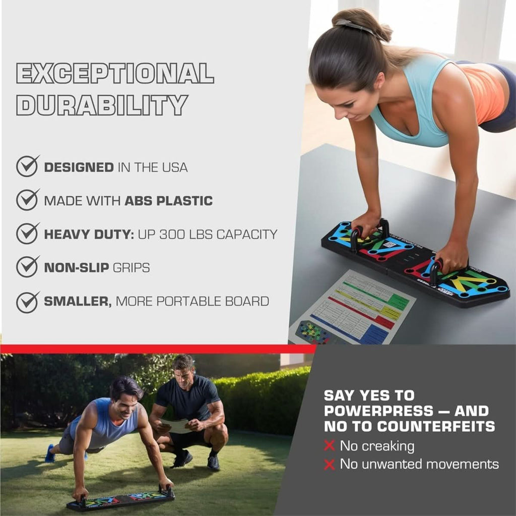 PulseFlex Foldable Push Up Board With 30 Positions For Targeted Muscle Training | Temsk