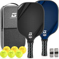 Lightweight Pickleball Paddle Set With Graphite Face And Cushioned Grip Balls | Temsk
