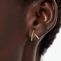 Gold Geometric X Stud Earrings for Mother's Day Gift | Temsk