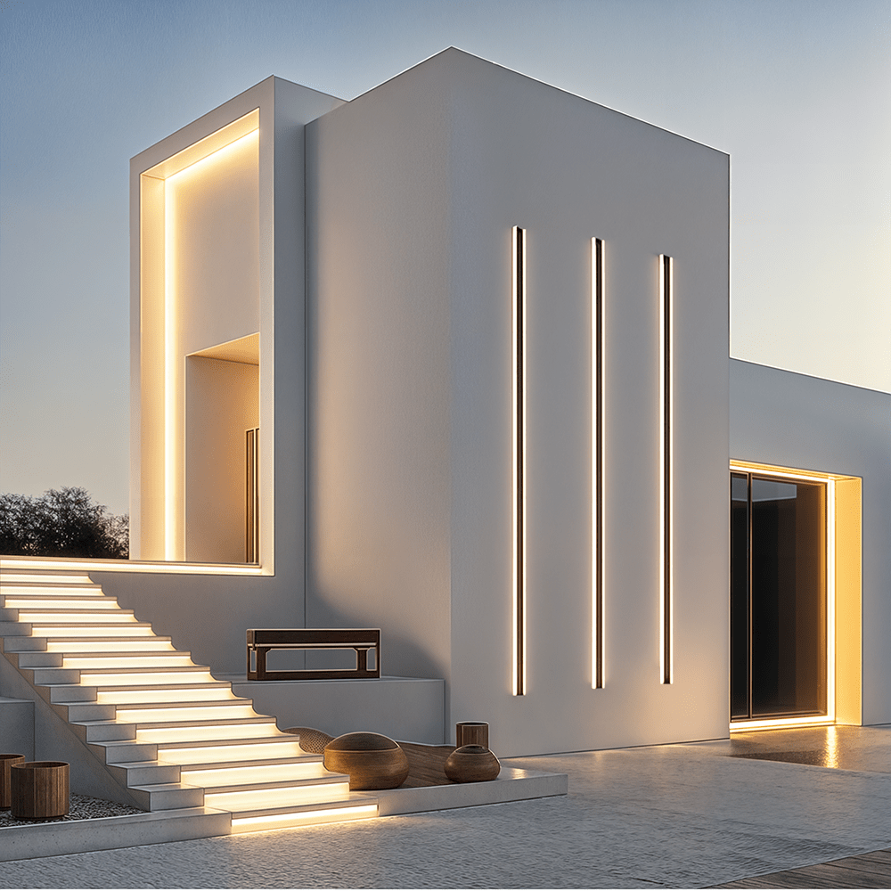 Astrae Long-Strip Outdoor LED Wall Light in Aluminum for Homes and Businesses | Temsk