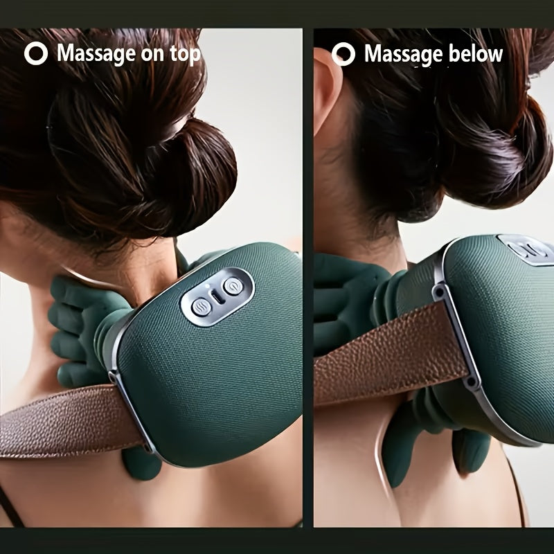 Tragbarer elektrischer Nackenmassagegerät zur Tiefengewebemassage und Schulterentlastung | Temsk