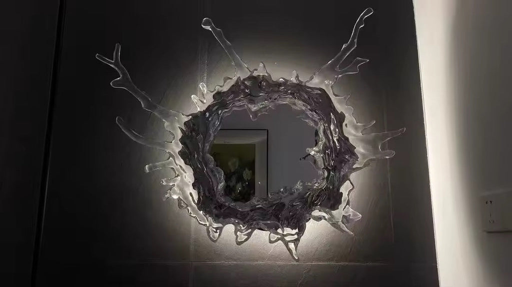 Water Splash LED Mirror with Warm Glow and Waterproof Resin | Temsk