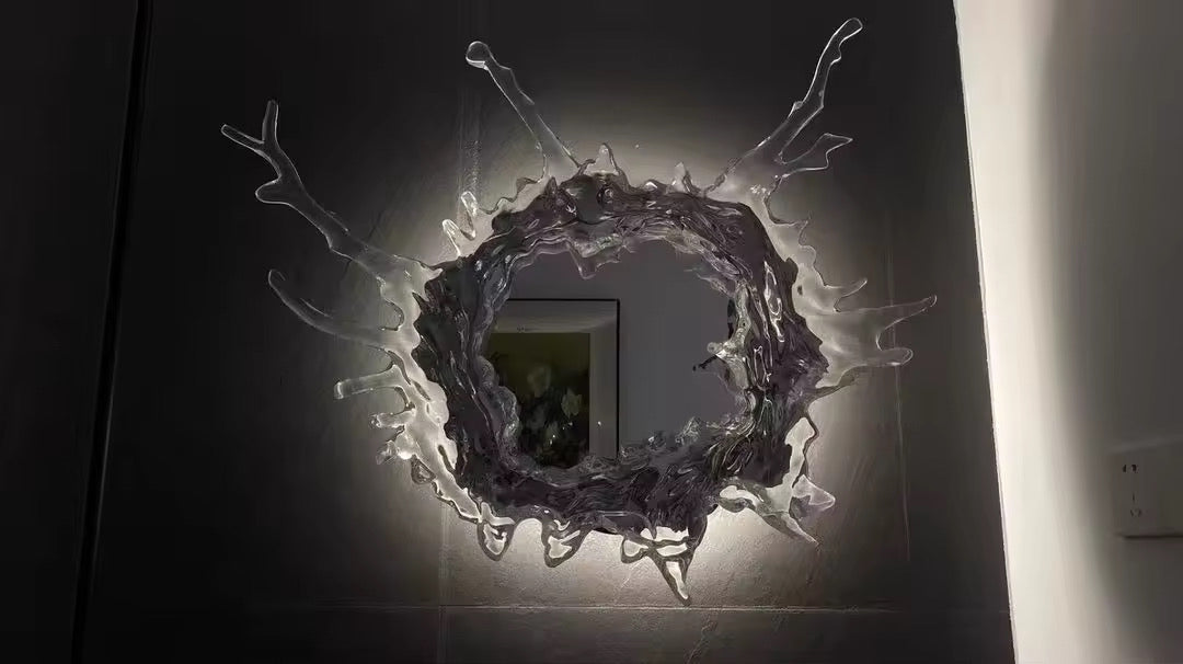 Water Splash LED Mirror with Warm Glow and Waterproof Resin | Temsk