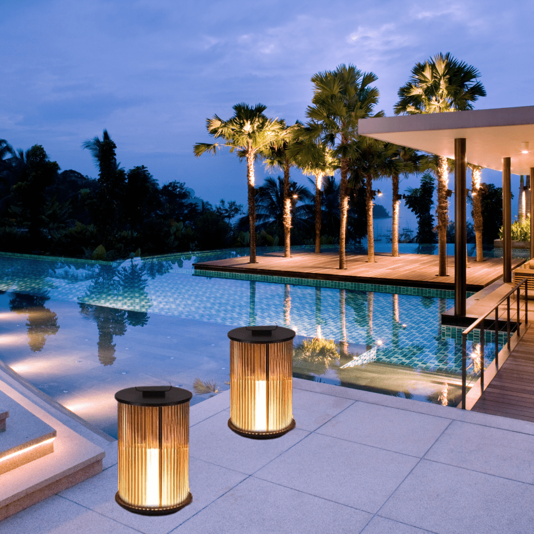 Solmere Ribbed Glass Outdoor Lantern Lamp Waterproof Garden Light | Temsk