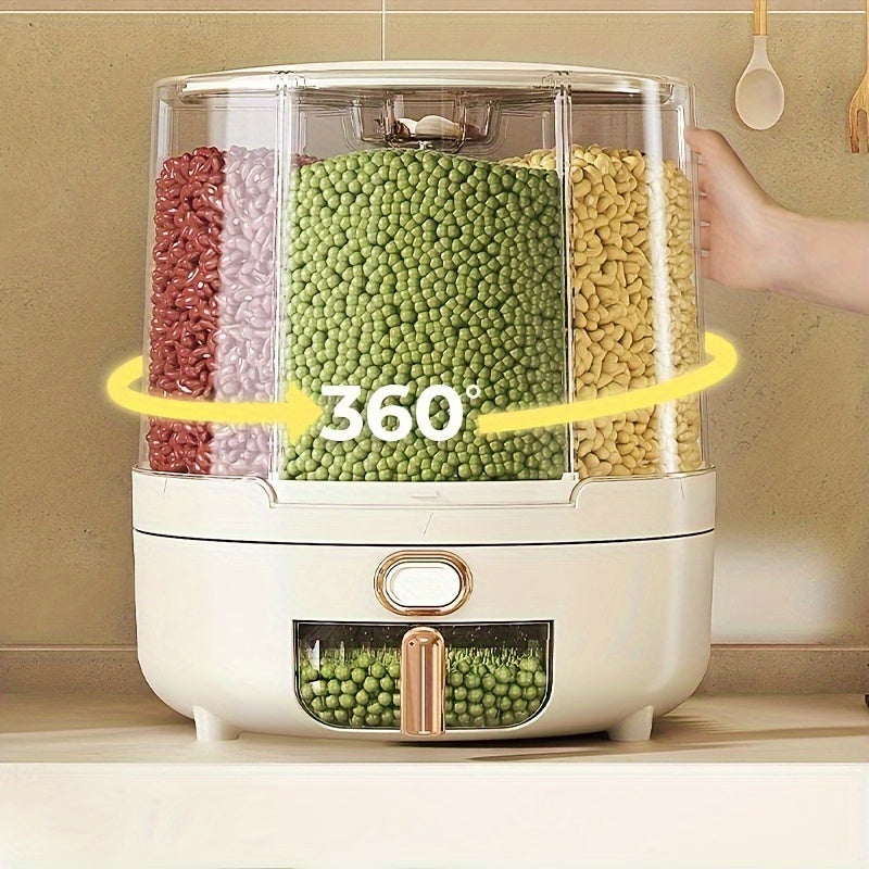 360 Degree Rotating Airtight Pantry Storage Dispenser For Grains And Cereal | Temsk
