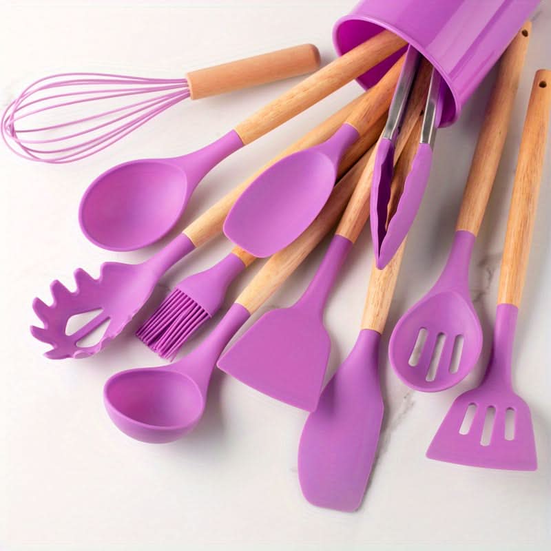 Silicone Kitchen Utensil Set With Heat Resistant Design And Style | Temsk