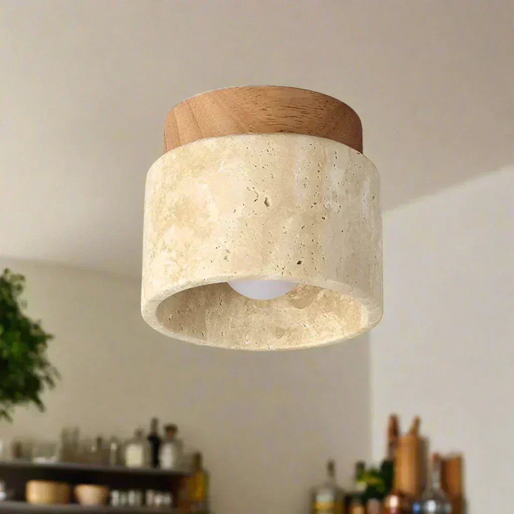 LumaNova Soft Cream Japanese Ceiling Lamp for Living Rooms | Temsk