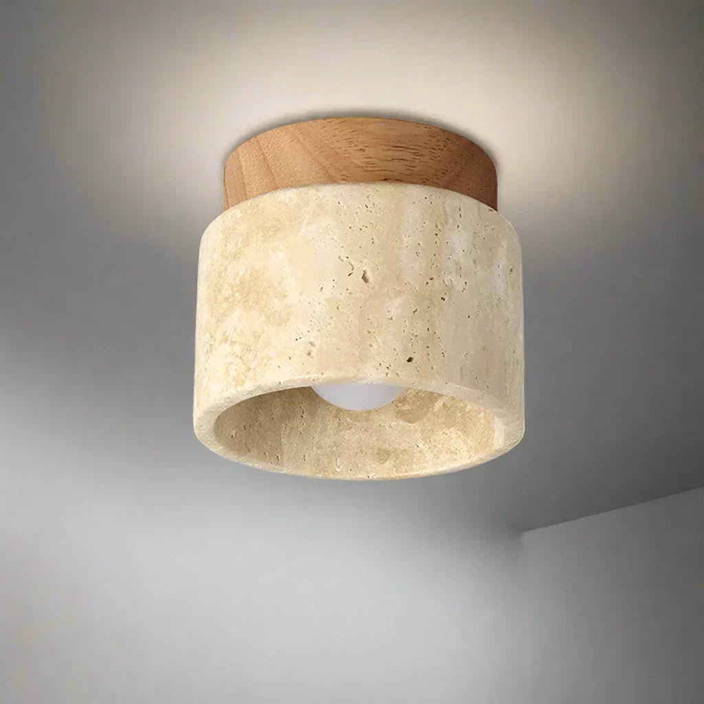 LumaNova Soft Cream Japanese Ceiling Lamp for Living Rooms | Temsk