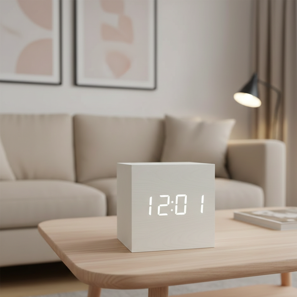 LED Cube Alarm Clock For Modern Mornings And Desk Use | Temsk