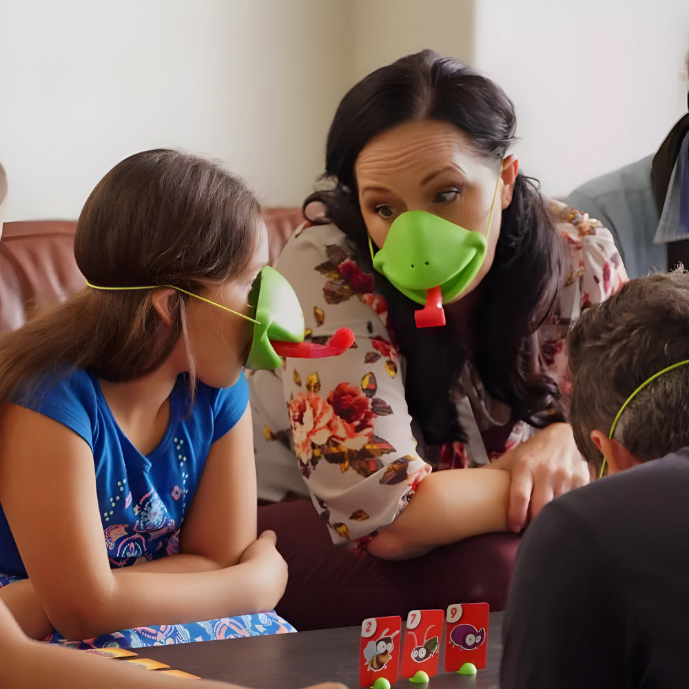 Dětská párty stolní hra s maskou chameleona a výzvou s jazykem | Temsk