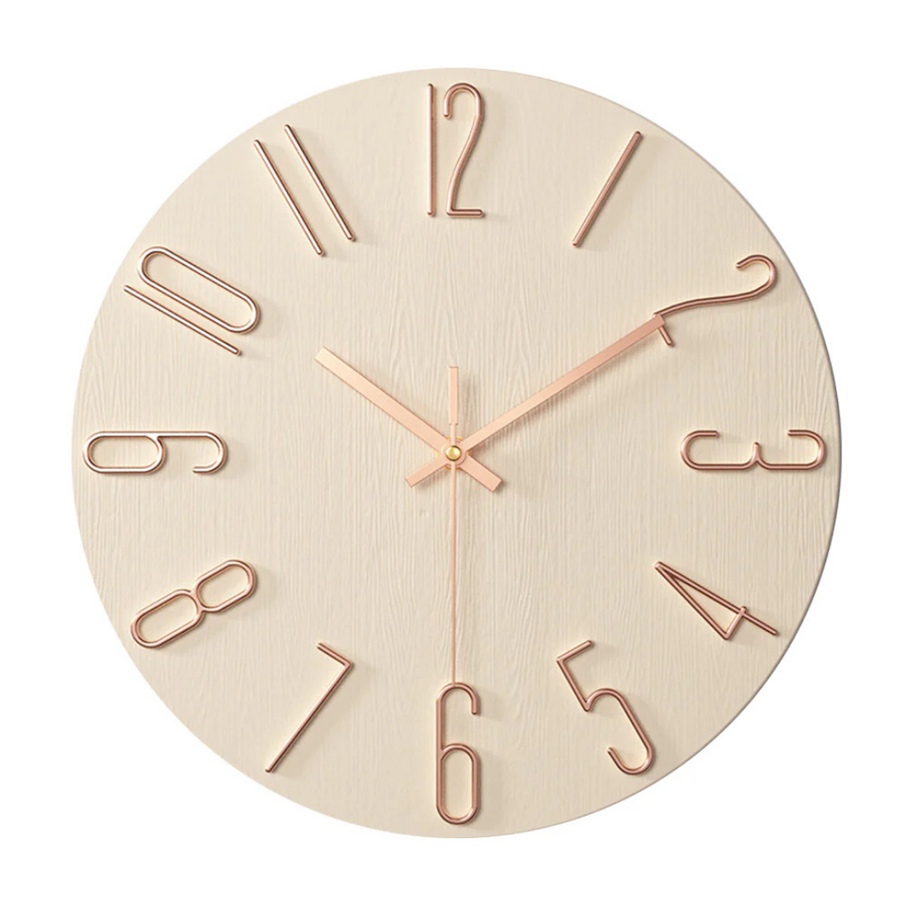 Edle minimalistische Wanduhr mit modernen goldenen Akzenten | Temsk