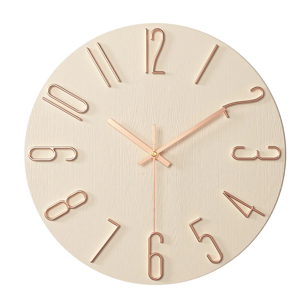 Edle minimalistische Wanduhr mit modernen goldenen Akzenten | Temsk
