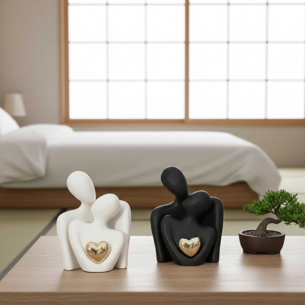 Abstract Couple Sculpture Figurine In Modern Minimalist Style | Temsk