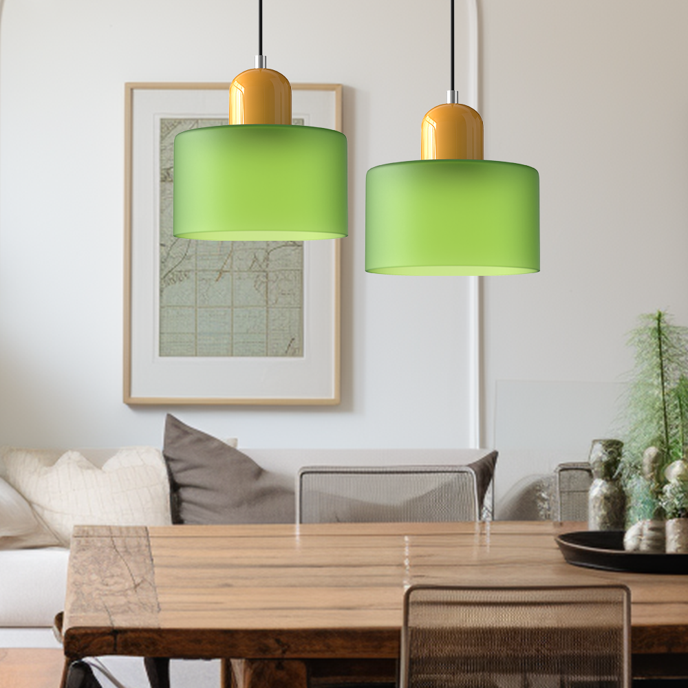 Bauhaus Glas-Pendelleuchte mit lebendiger modernistischer Farbe | Temsk