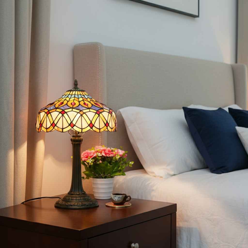 Vintage Stained Glass Table Lamp For Elegant Home Lighting | Temsk