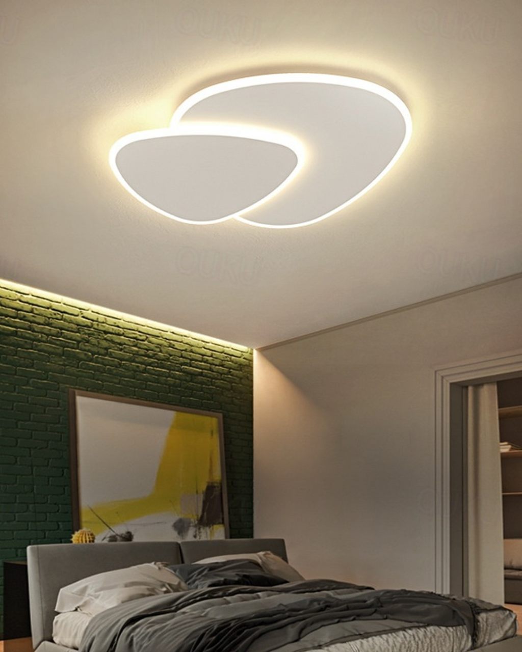 Asymmetrical Ceiling Light With LED Warm Glow For Modern Living Spaces | Temsk