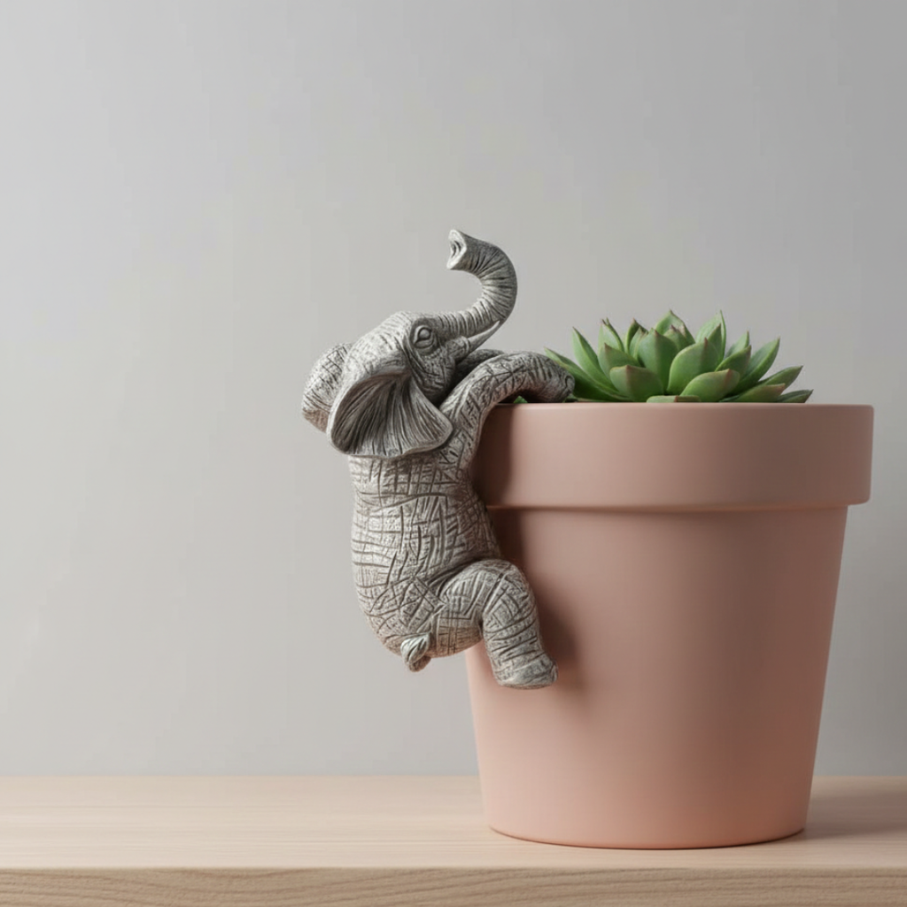 Elephant Climbing Wall Sculpture For Home Decor Display | Temsk