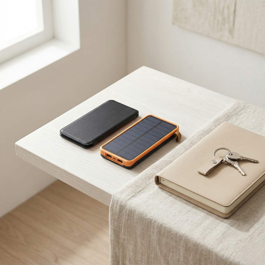 Solcelledrevet powerbank med lommelygte til udendørs eventyr | Temsk