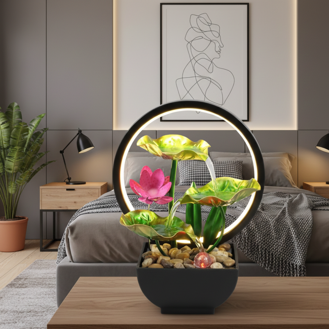 LED Tabletop Water Fountain For Home Or Office Decor | Temsk