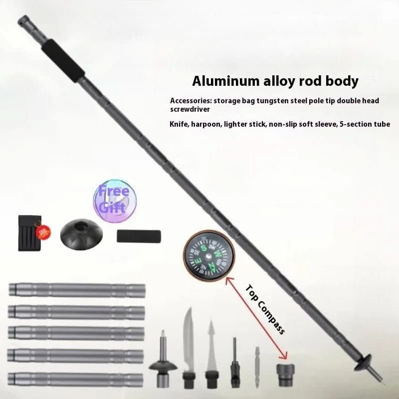 PathGuard TrekMate Tactical Hiking Pole With Multi Tool For Outdoor And Emergencies | Temsk