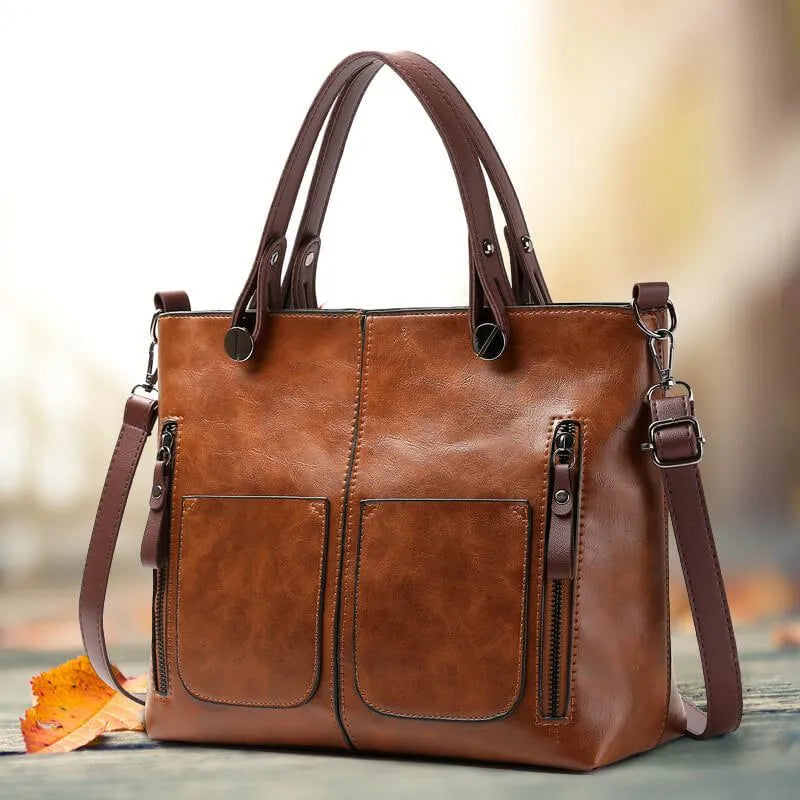 Aurelia Vintage Satchel Leather Handbag In Classic Style | Temsk
