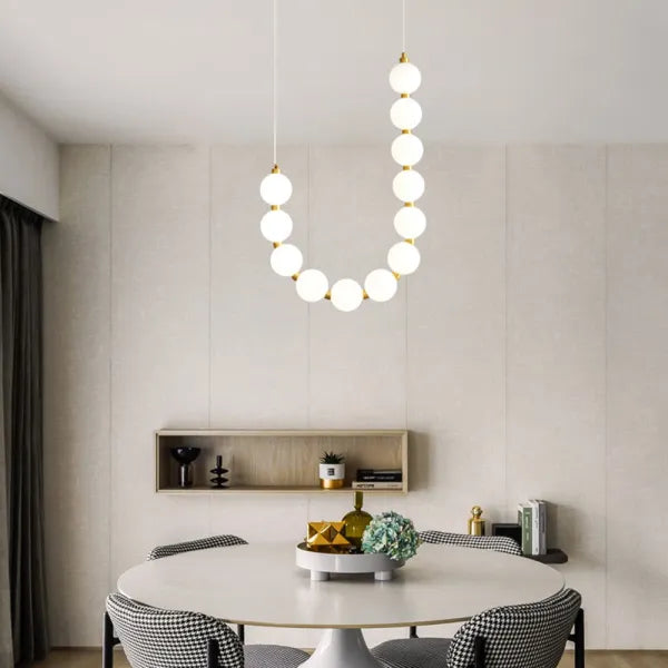 Novaelle Elegant Brass and Metal and Acrylic Chandelier Necklace | Snurv | Temsk