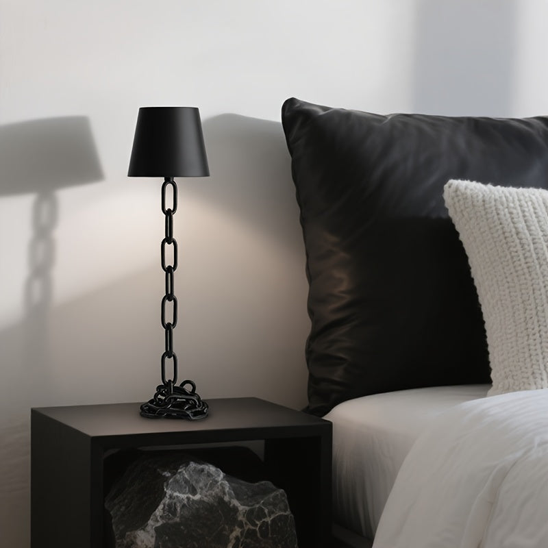 Industrial Chain-Link Desk Lamp With Rechargeable LED Light | Temsk