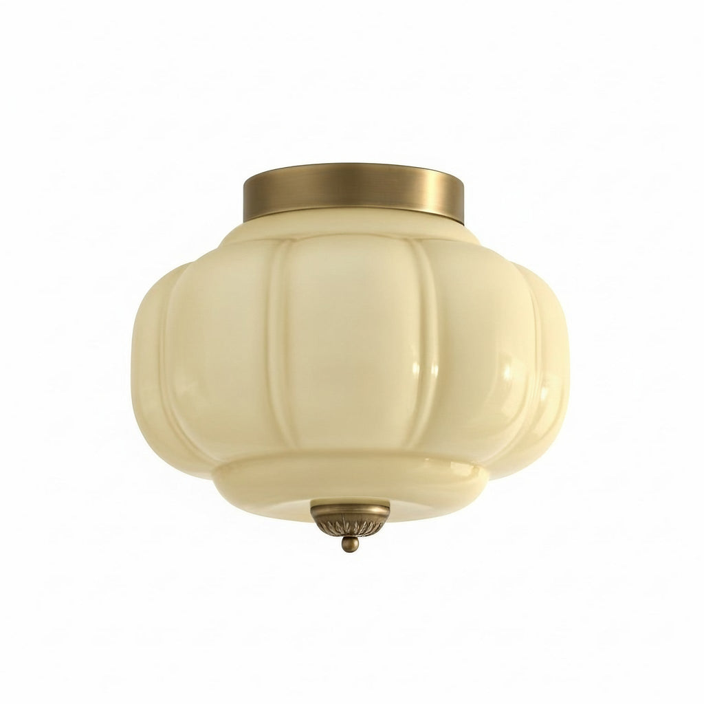 Milk Glass Ceiling Light With Glass Shade, Modern Flush Mount, Scandinavian Style | Temsk