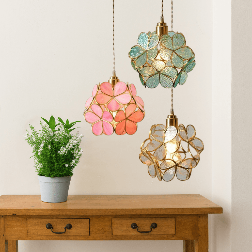 Liora Glass Flower Pendant Light for Living Rooms and Homes | Temsk