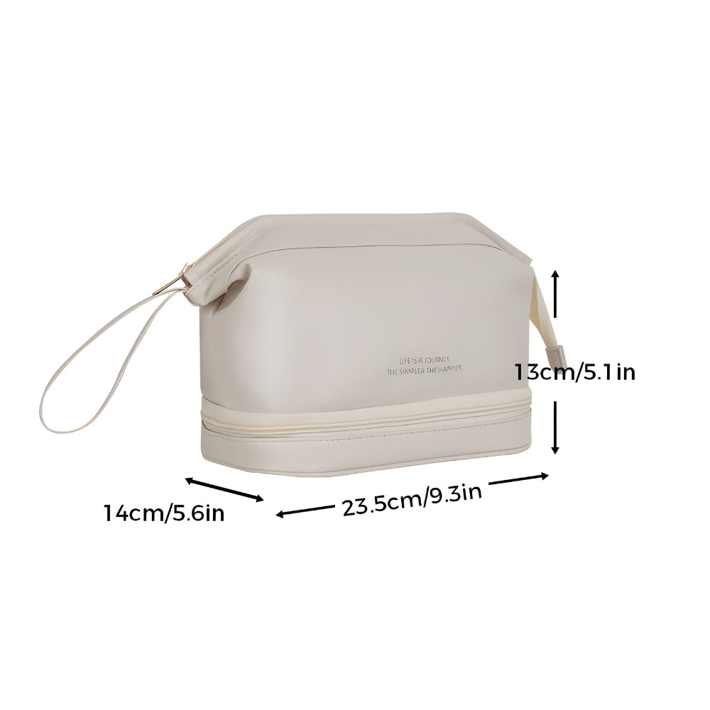 Travel Makeup Bag With PU Shell And Cosmetic Case Large Capacity | Temsk