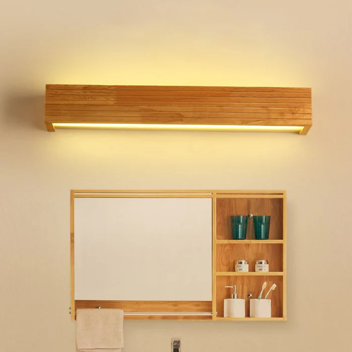 Zeitgenössische Wandleuchte im Holz-LED-Design für Schlafzimmer und Wohnzimmer | Temsk