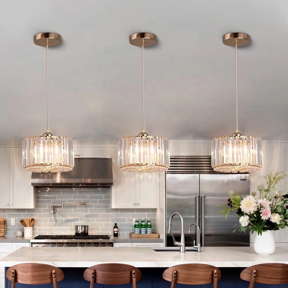 NovaCrystal Two-Tier Crystal Pendant Light With Angled Glass Prisms | Temsk