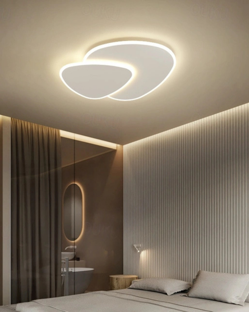 Asymmetrical Ceiling Light With LED Warm Glow For Modern Living Spaces | Temsk