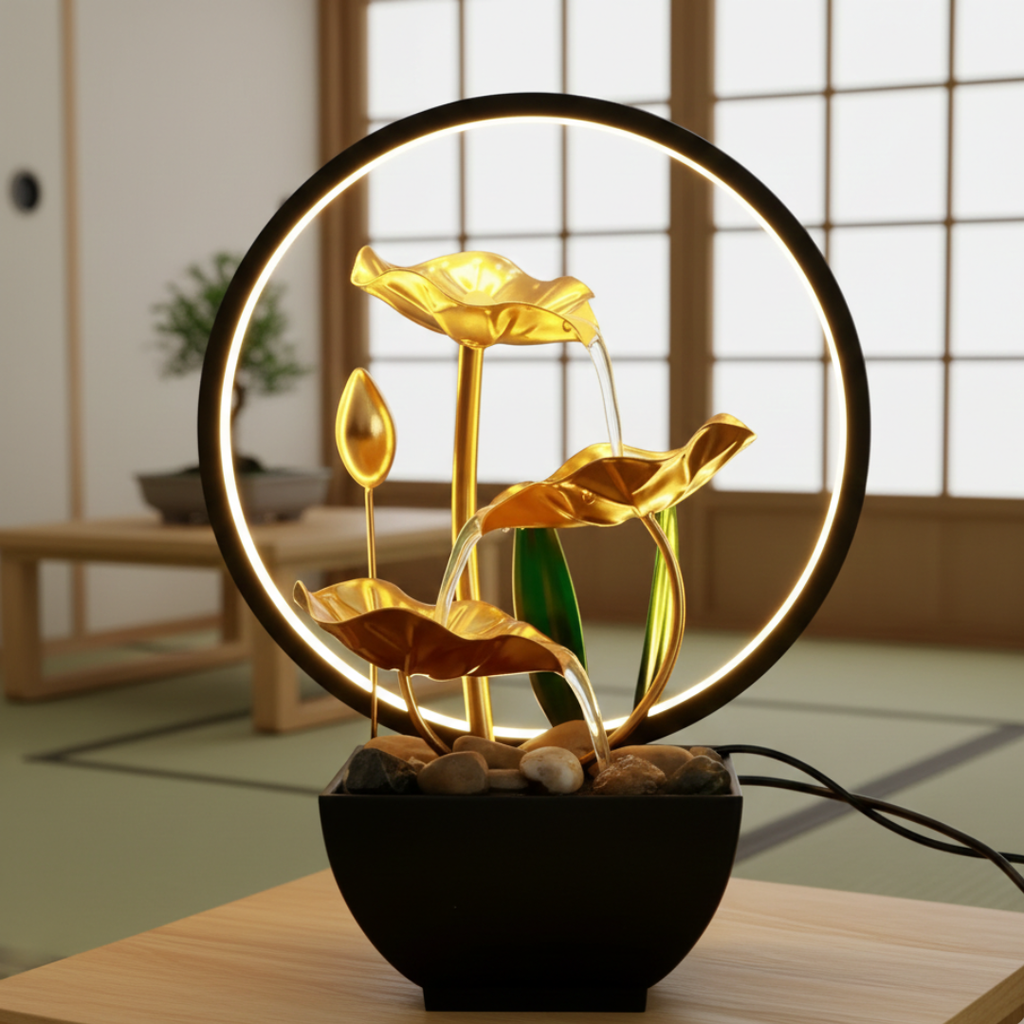 LED Tabletop Water Fountain For Home Or Office Decor | Temsk