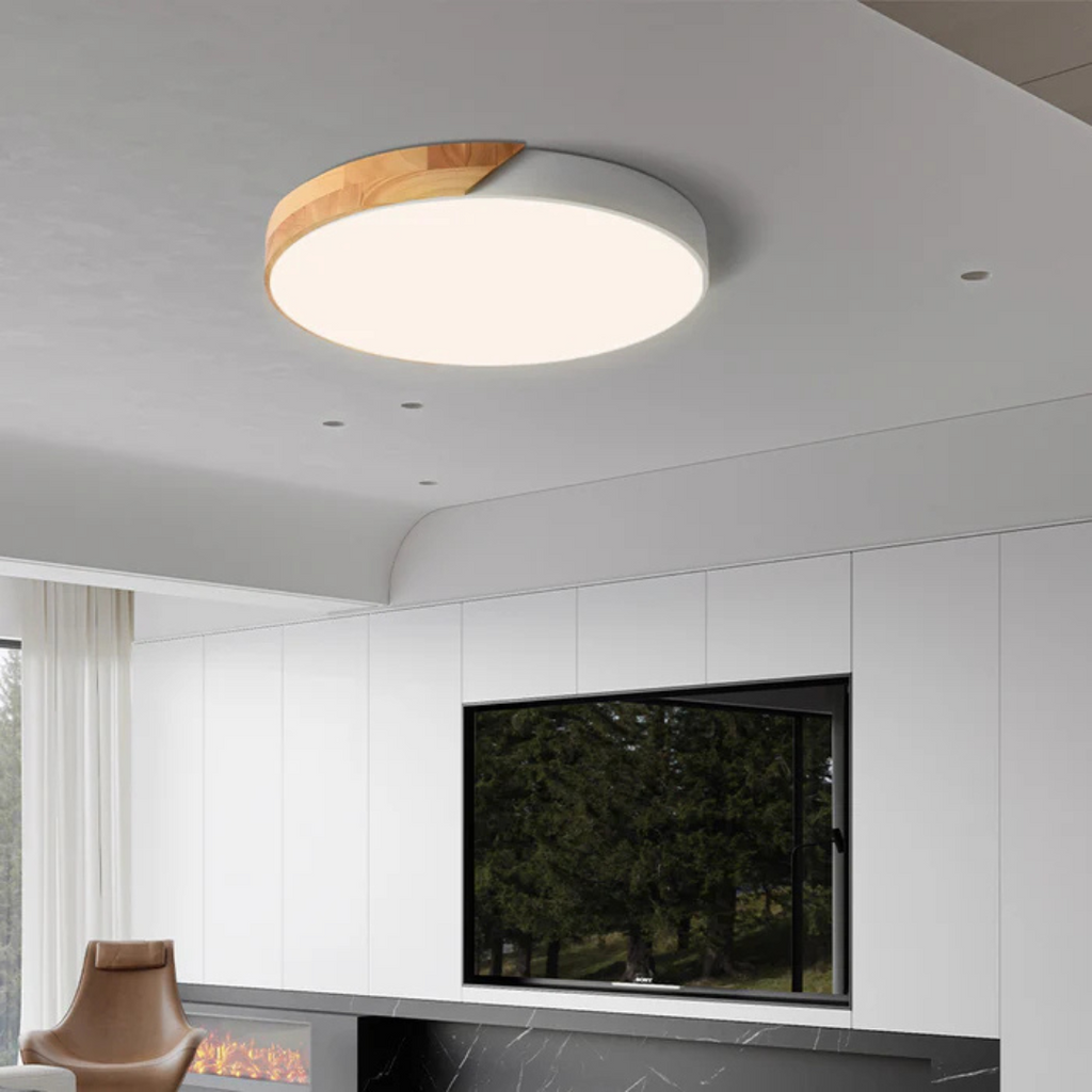 LED-Deckenleuchte mit nordischem Holzdesign für warme, moderne Atmosphäre | Temsk