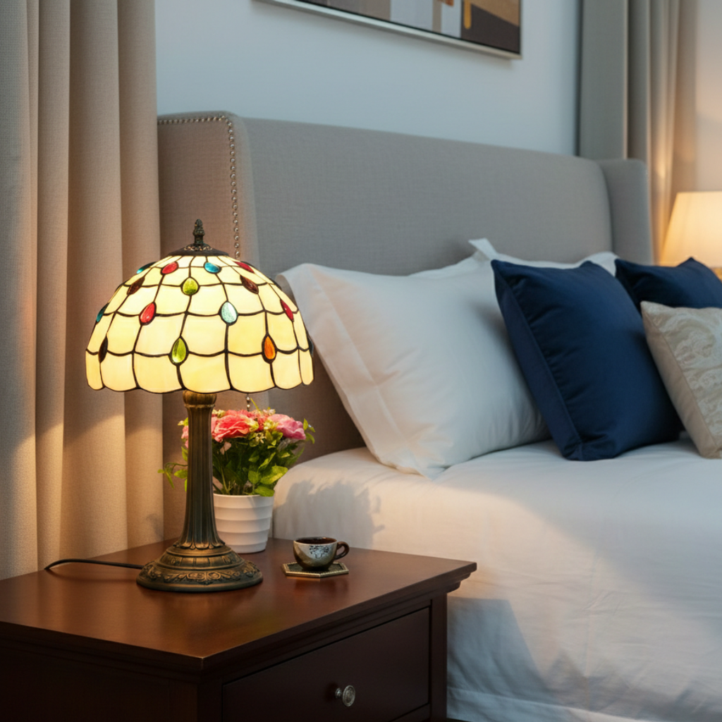 Vintage Stained Glass Table Lamp For Elegant Home Lighting | Temsk