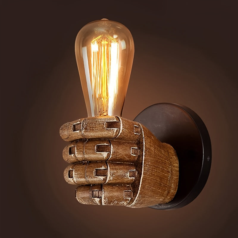 Resin Hand Shape Wall Light With E26 Base Industrial Style Fixture | Temsk