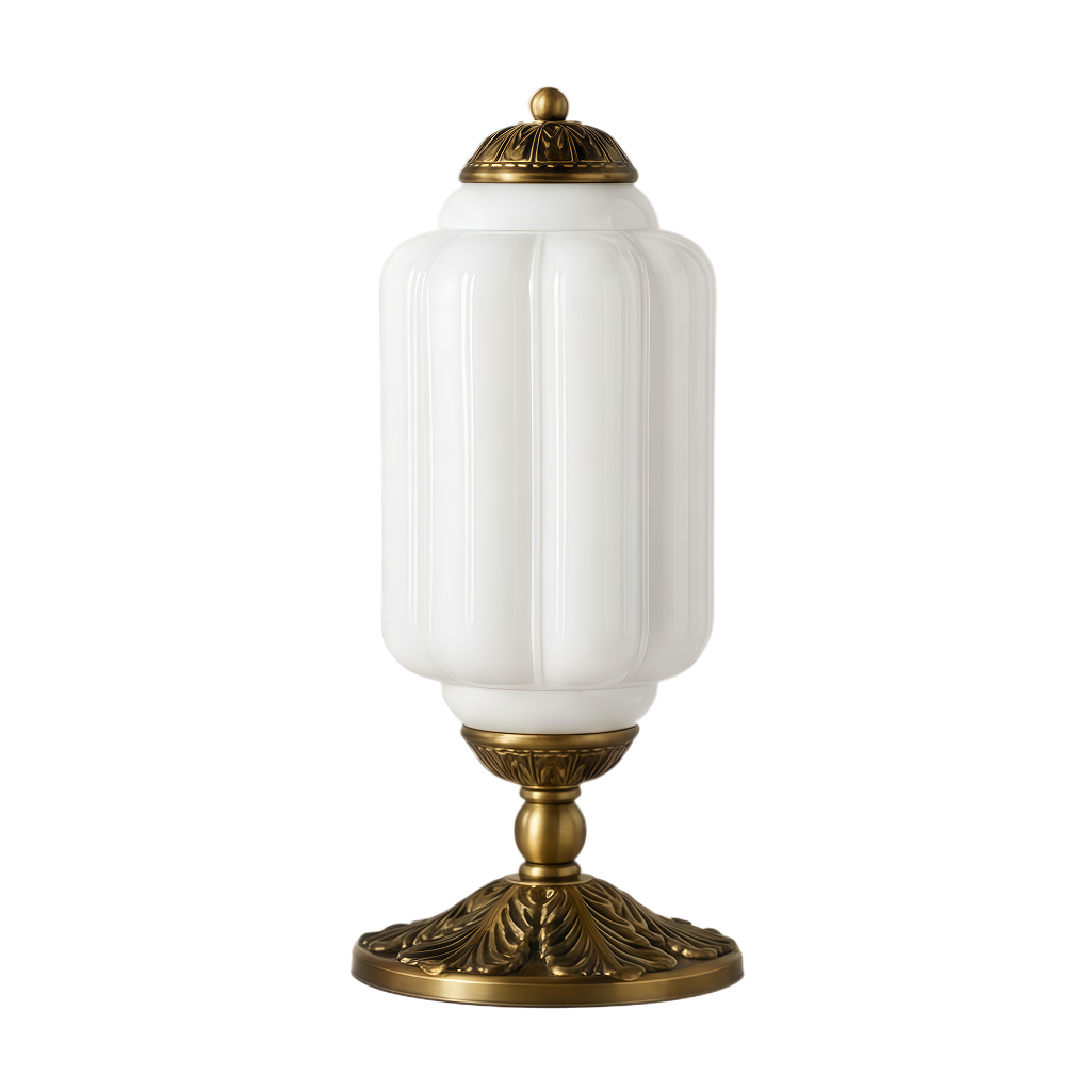 Vintage French Retro Cream Glass Textured Table Lamp Accent | Temsk