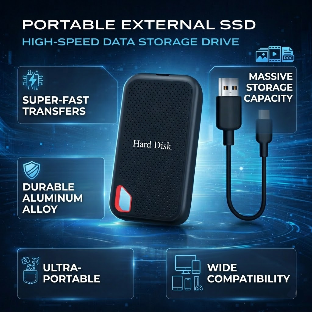 Přenosný externí SSD pro rychlé ukládání dat na cestách | Temsk