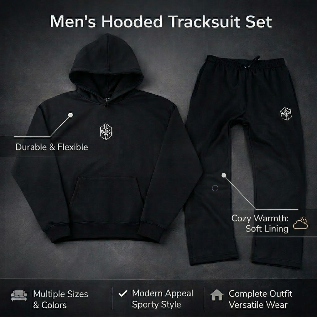 Men's Hooded Tracksuit Jumpsuit Sleepwear For Everyday Comfort | Temsk