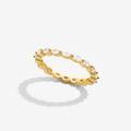 Geometric Ring With Pave Design In Sterling Silver Stacking Band | Temsk