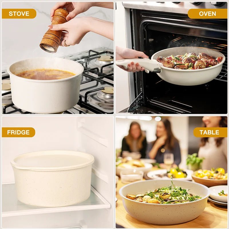 LuminaCeram 21-Piece Nonstick Ceramic Cookware Set For Effortless Cooking | Temsk